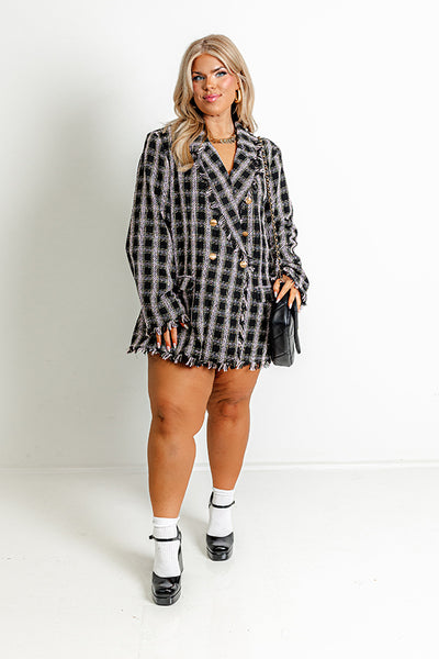 Festival Feels Plaid Blazer Curves • Impressions Online Boutique