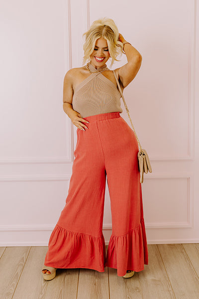 Summer In Malibu Pleated Pants In Cream Curves • Impressions Online Boutique