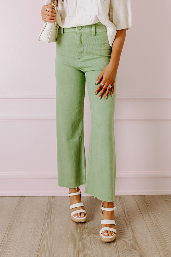 The Taron High Waist Wide Leg Pants in Pear • Impressions Online Boutique