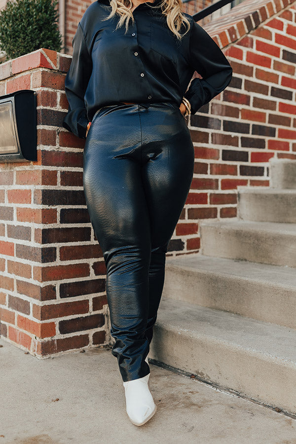 Flirty Allure High Waist Faux Leather Legging in Black Curves • Impressions  Online Boutique