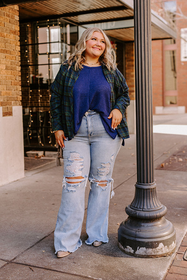 The Aubree High Waist Distressed Flare Curves