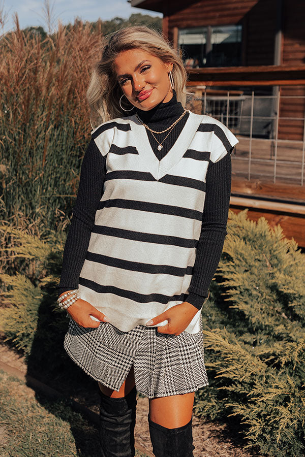 Stripe Along Tunic Sweater Vest • Impressions Online Boutique