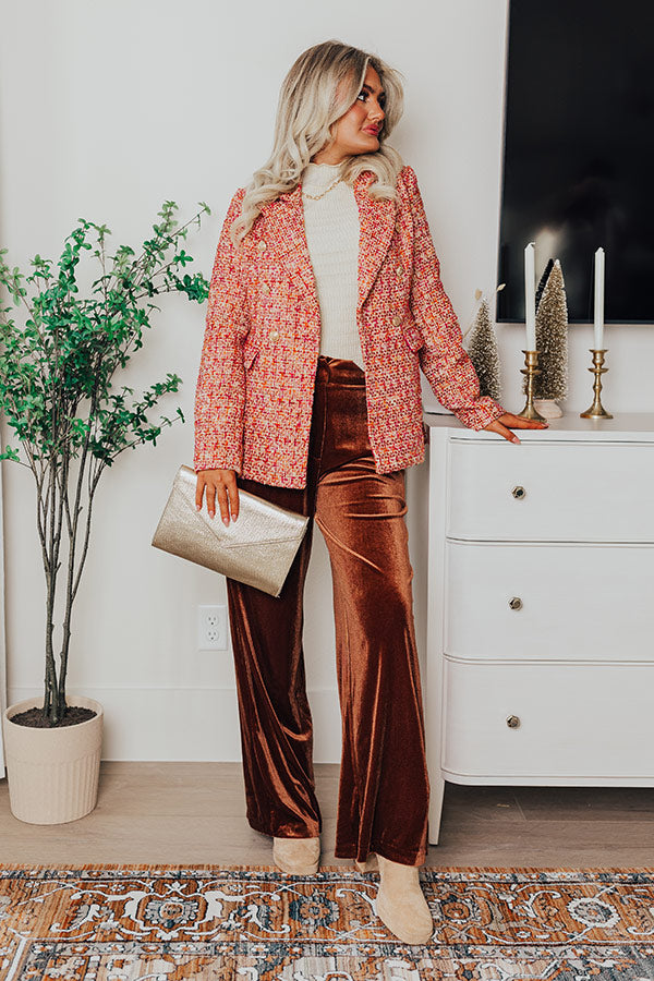 All The Hits High Waist Velvet Pants In Brown • Impressions Online
