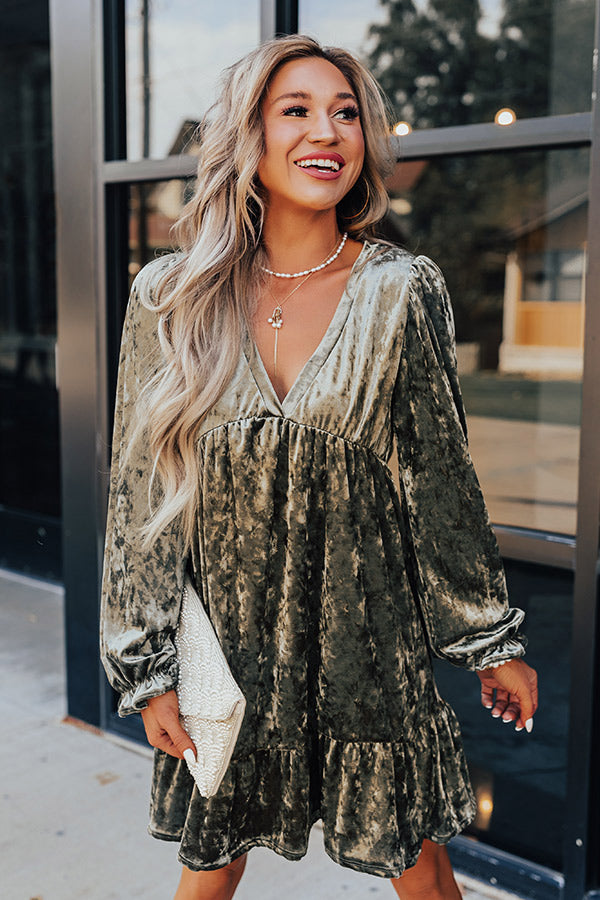 Sequin-Embellished Velvet One-Shoulder Dress