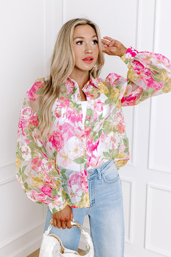 Garden Glamour Organza Top