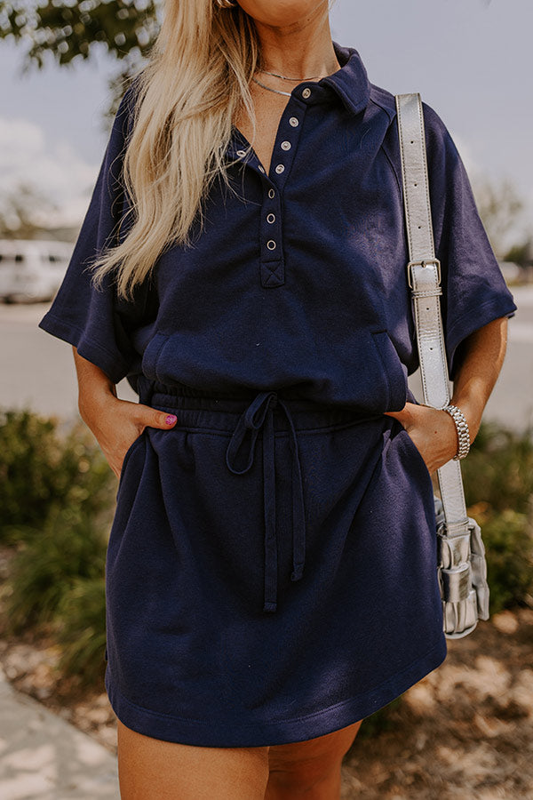 Running Errands High Waist Skort in Navy Curves