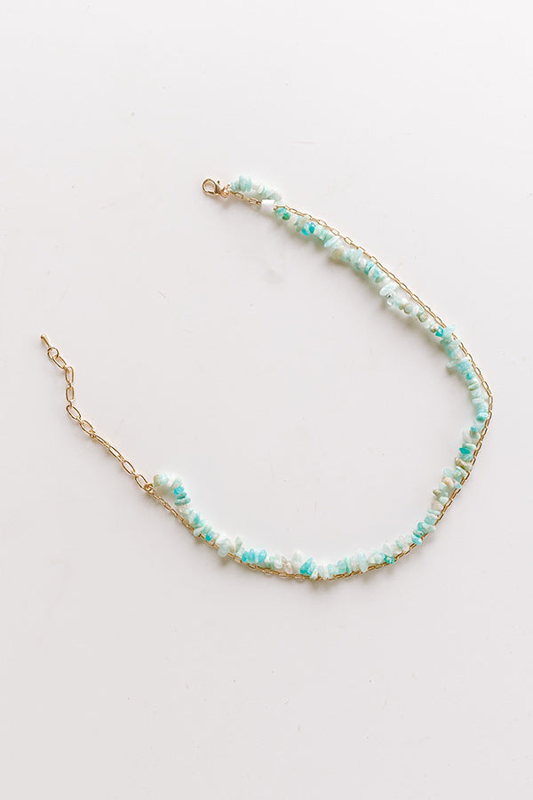 Seaside Bliss Semi Precious Layered Necklace in Green