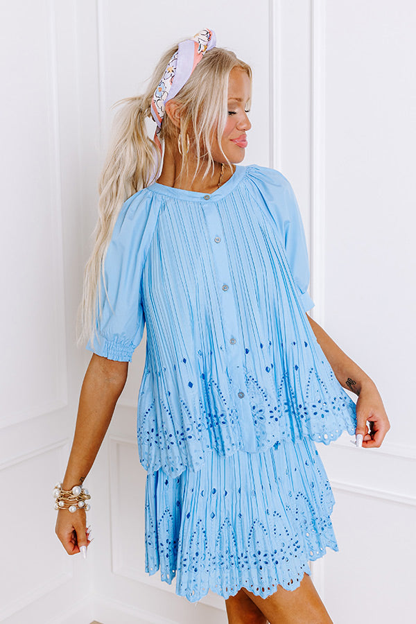 Southern Flair Pleated Eyelet Top