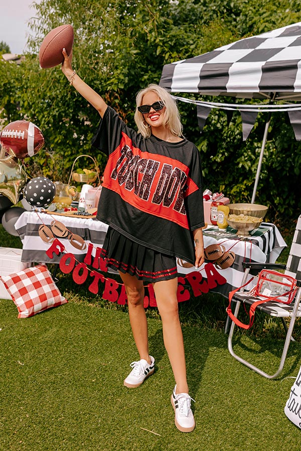 It's a Touch Down Sequin Oversized Tee in Black