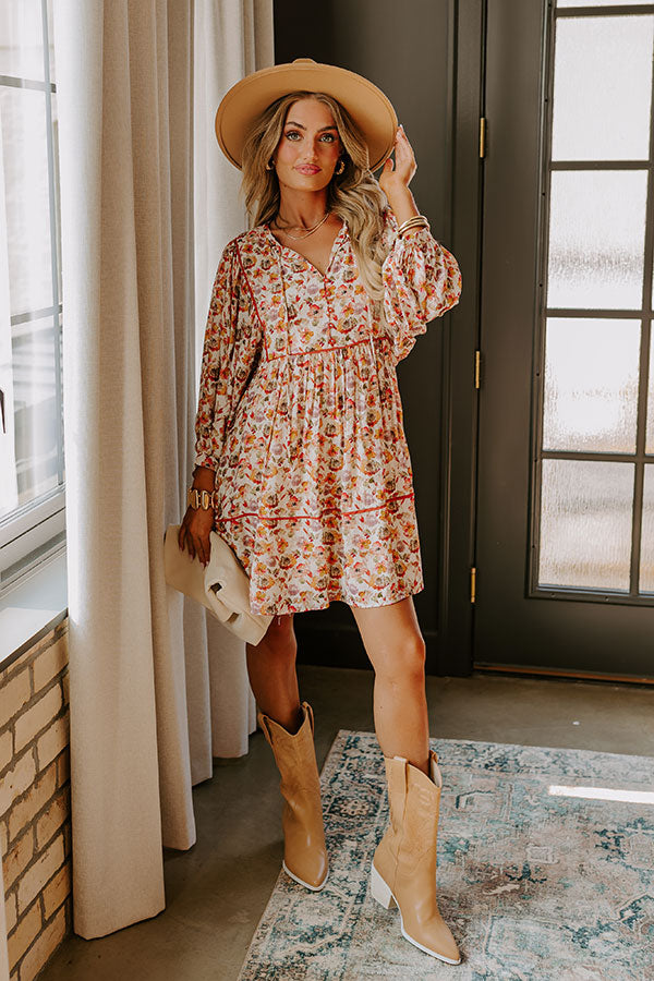 Harvest Hues Floral Mini Dress