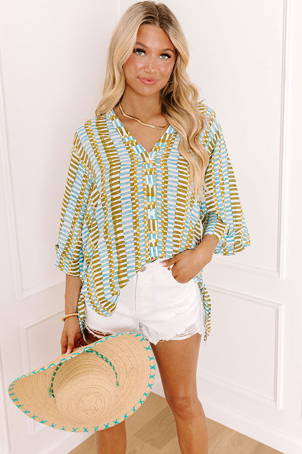 Paradise Breeze Button Down Top