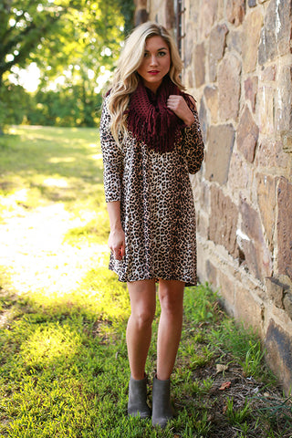 cheetah me pretty dress styled with scarf