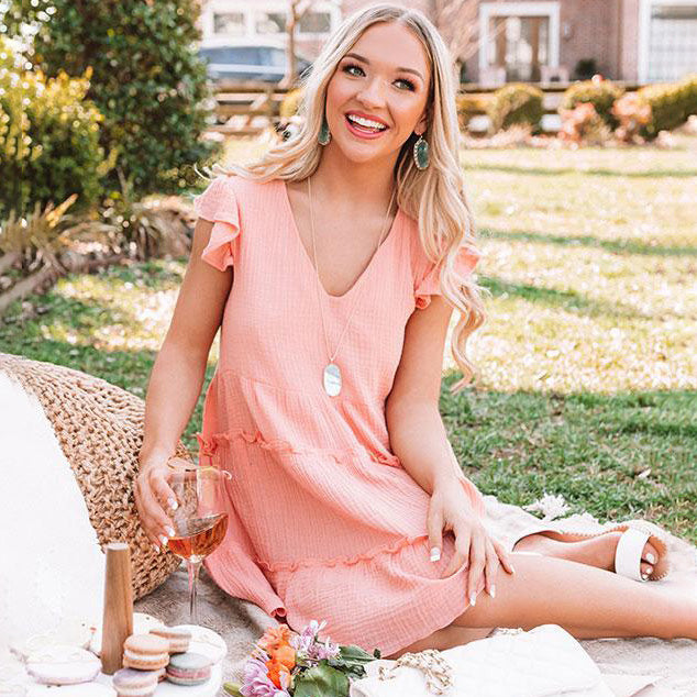 Wine, Picnic and Peachy Dress