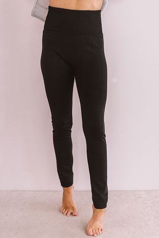 High Waist Fleece Lined Legging in Charcoal • Impressions Online Boutique