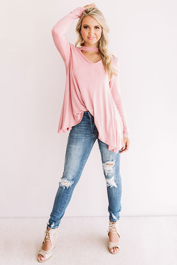 Swing On By Shift Top In Blush