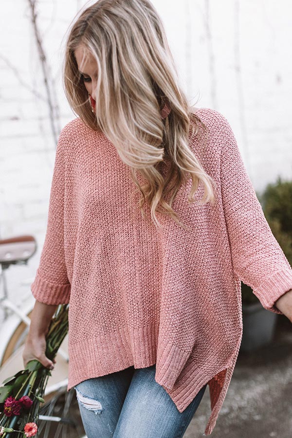 Love Me Like You Mean It Knit Sweater in Peach Echo