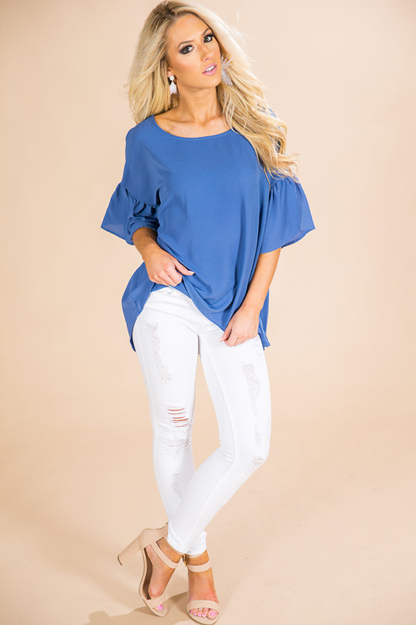 Oh So Swept Away Shift Top in Airy Blue • Impressions Online Boutique