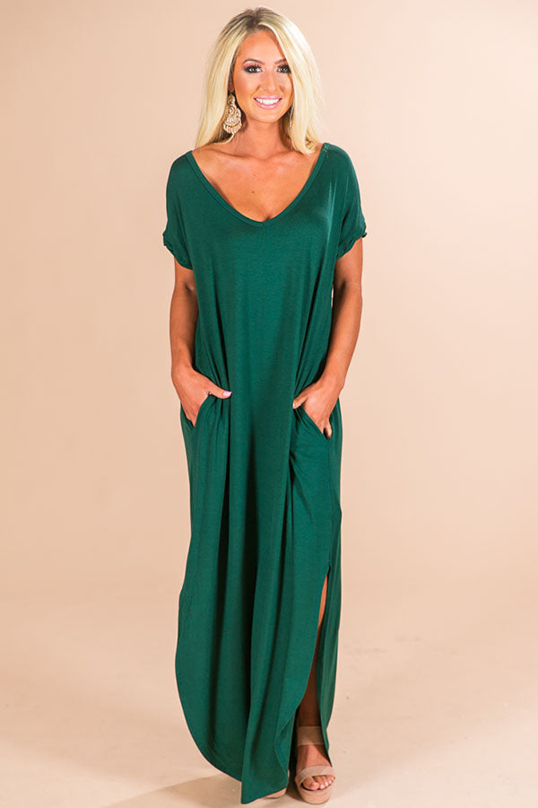 Beachy Keen T-Shirt Maxi in Hunter Green • Impressions Online Boutique