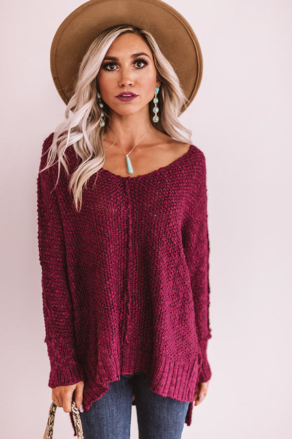 Meet Me in The Vineyard Sweater in Wine • Impressions Online Boutique