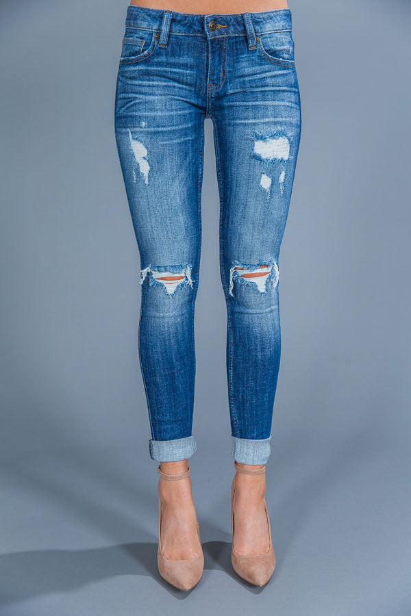 On The Bright Side Distressed Skinny • Impressions Online Boutique