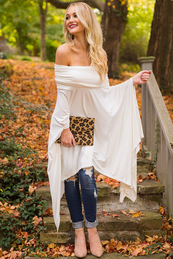 Cozy In Napa Tunic in Ivory • Impressions Online Boutique