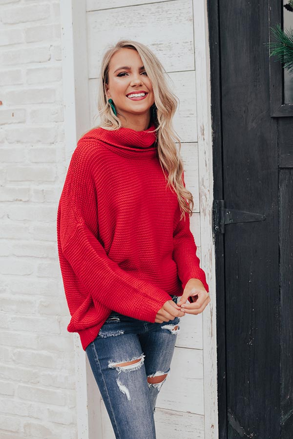 Oh So Cozy Tunic Sweater in Red • Impressions Online Boutique