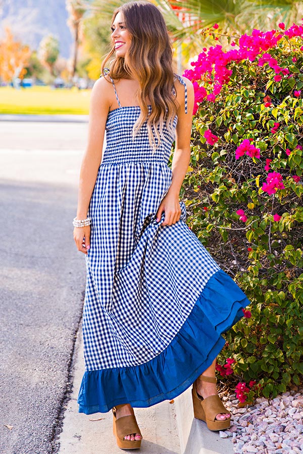 Huntington Beach Gingham Maxi • Impressions Online Boutique