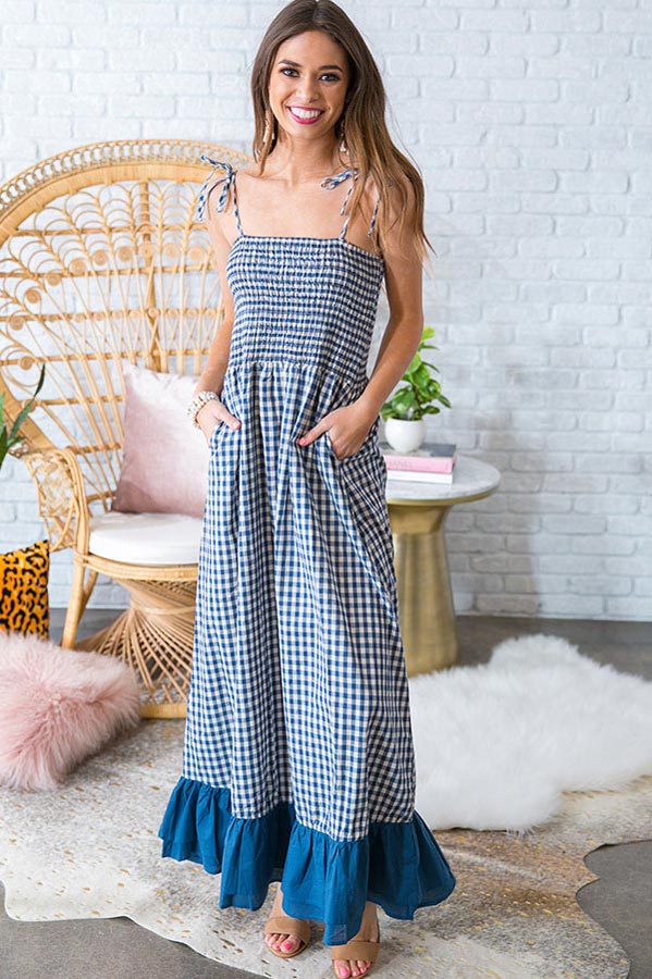 Huntington Beach Gingham Maxi • Impressions Online Boutique