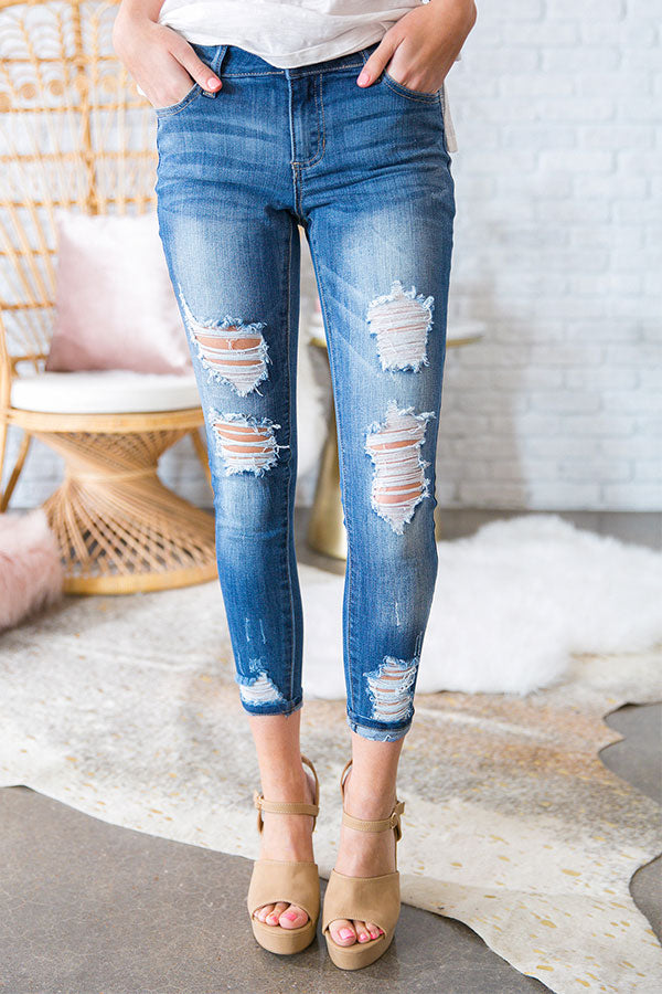 Austin Distressed Mid Rise Skinny • Impressions Online Boutique