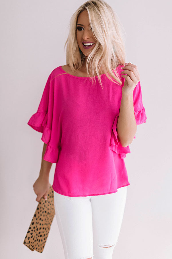 Just Breezy Shift Top In Hot Pink • Impressions Online Boutique