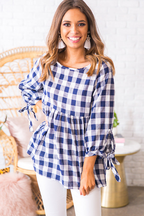 Gingham Gorgeous Linen Shift Top • Impressions Online Boutique