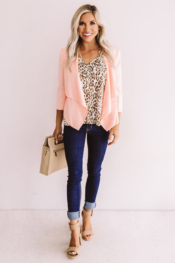 Girl Boss Blazer in Peach • Impressions Online Boutique