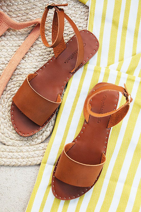 The Kennedy Sandal in Brown • Impressions Online Boutique