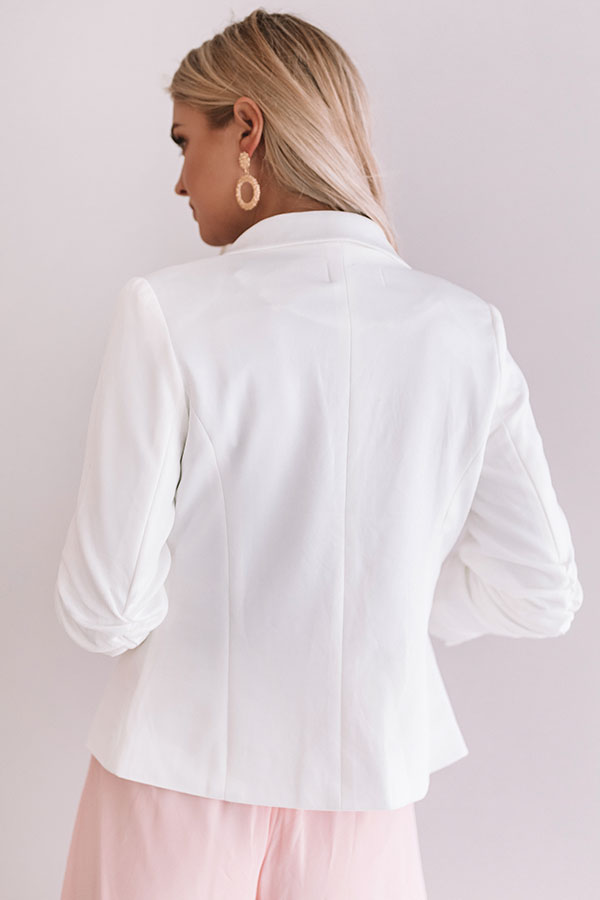 Signature Style Blazer In White • Impressions Online Boutique
