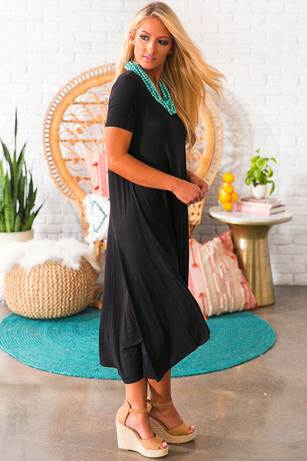 Feeling Beachy T-shirt Dress in Black • Impressions Online Boutique