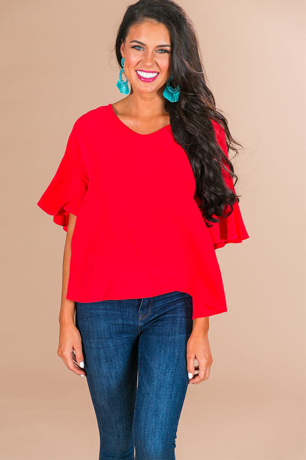 Weekend in Paradise Shift Top in Red • Impressions Online Boutique