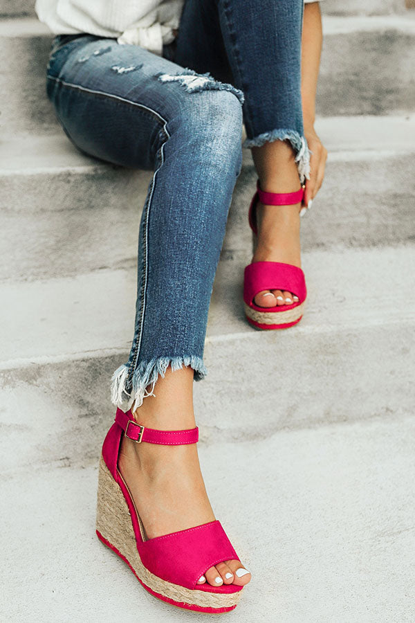 Miami Beach Wedge in Hot Pink 