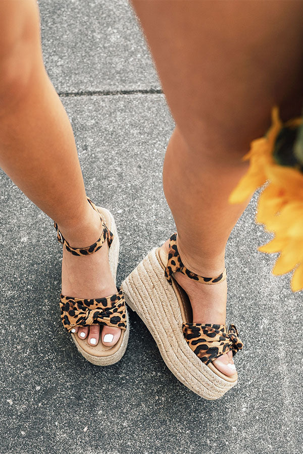 The Giselle Bow Wedge in Leopard • Impressions Online Boutique