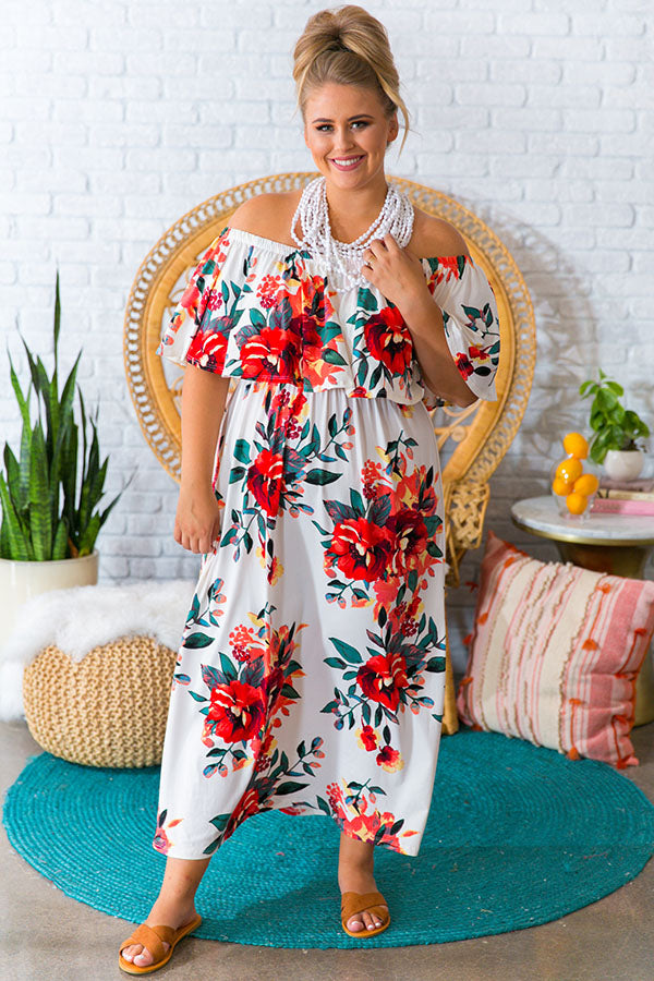 off shoulder maxi dress online