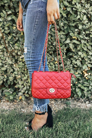 Pretty Chic Quilted Purse in Red • Impressions Online Boutique