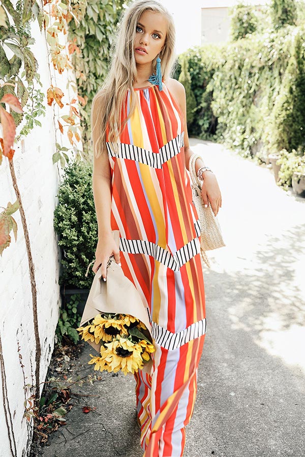 Party In Key Largo Maxi In Tangerine • Impressions Online Boutique