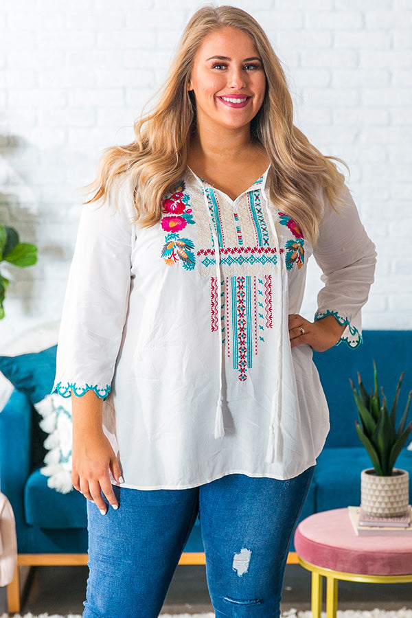 Caribbean Getaway Embroidered Tunic • Impressions Online Boutique