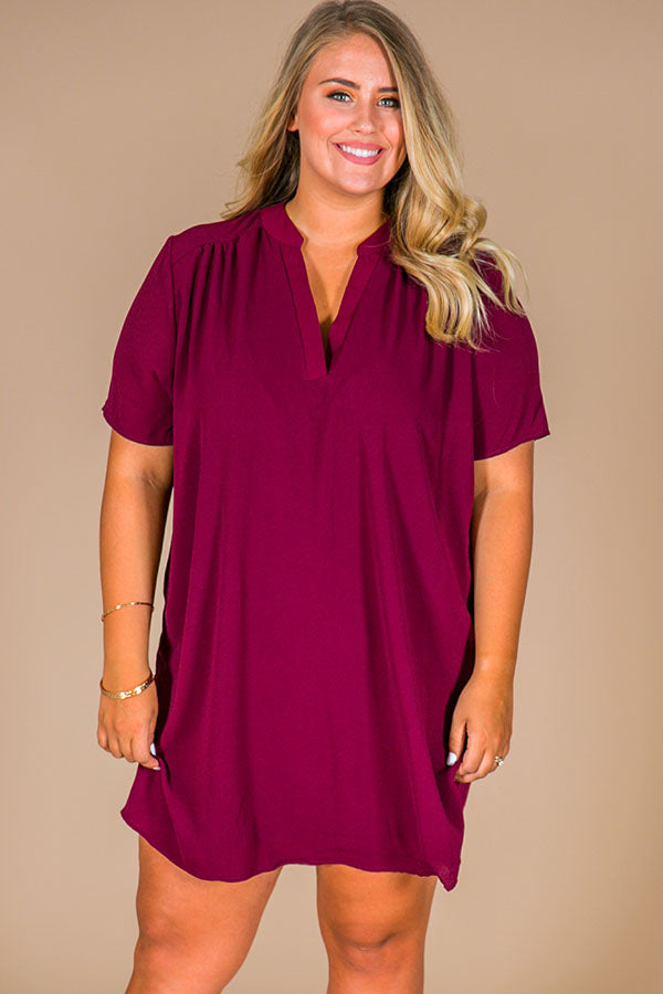 Simply Chic Shift Dress In Maroon • Impressions Online Boutique