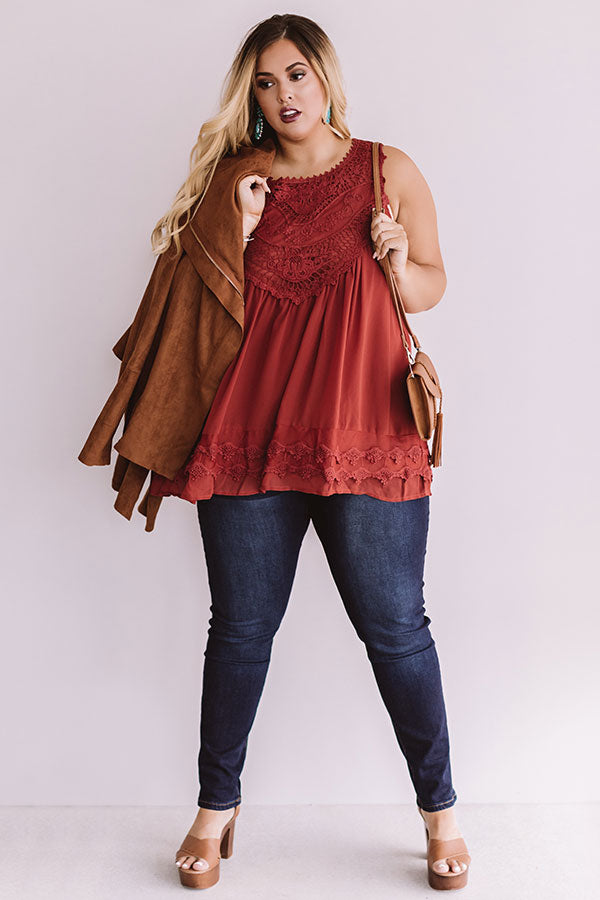 Sweet Nothings Crochet Top in Rust • Impressions Online Boutique