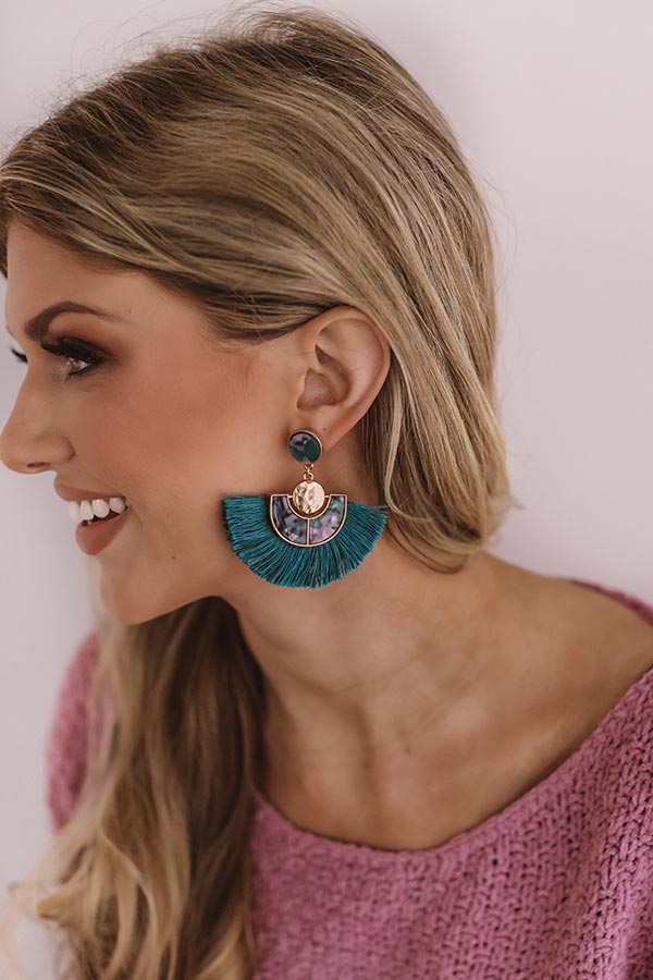 Oui Oui Earrings In Teal