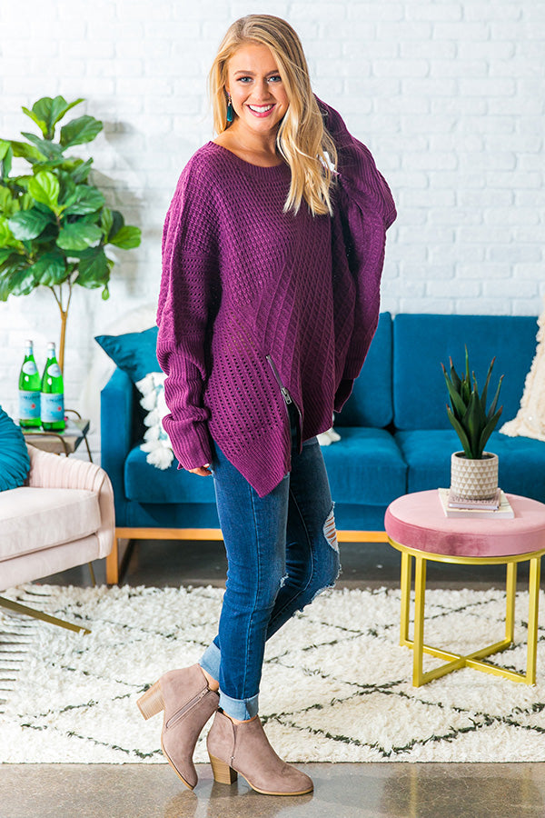 Denver Divine Knit Sweater in Purple • Impressions Online Boutique
