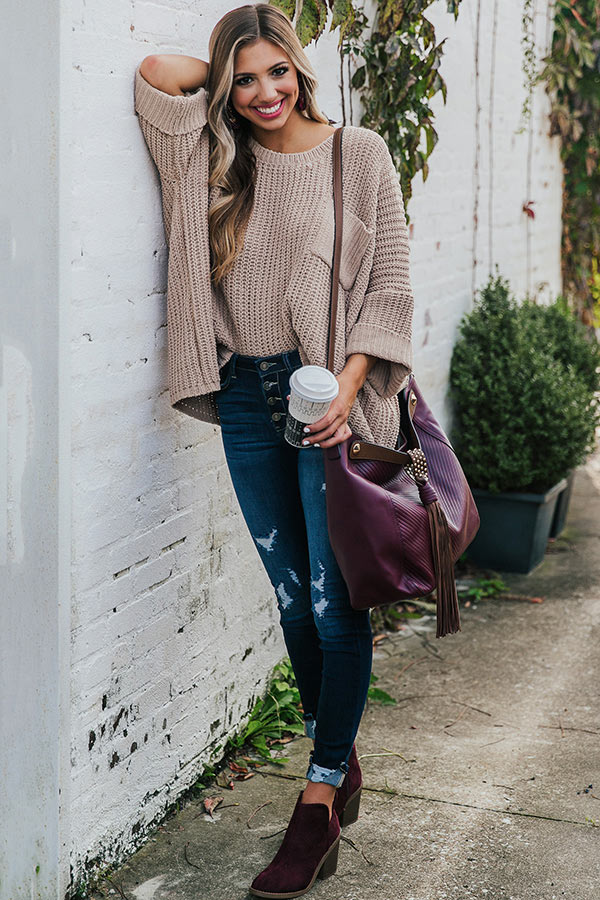 Haute Chocolate Sippin' Knit Sweater in Iced Mocha • Impressions Online ...