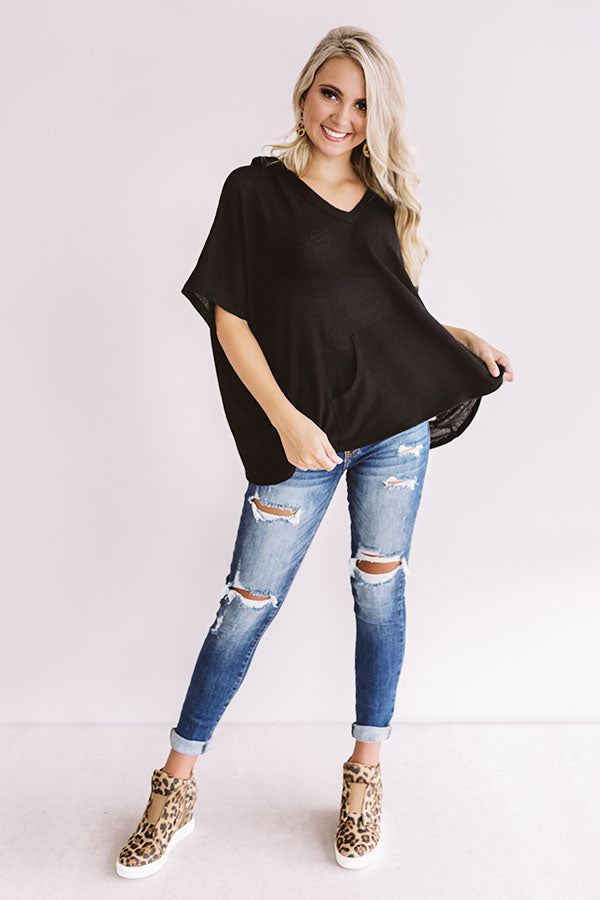 Cabin Cozy Shift Top in Black • Impressions Online Boutique