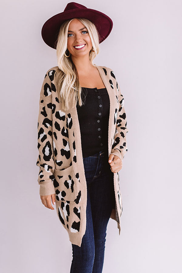 Spotted In Manhattan Leopard Cardigan in Iced Mocha • Impressions ...