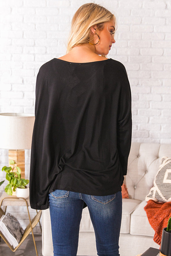 Frost and Kisses Shift Top in Black • Impressions Online Boutique